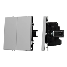 Изображение Выключатель перекрёстный 2-клавишный Arlight NOBE, никель soft-touch 061794(1)